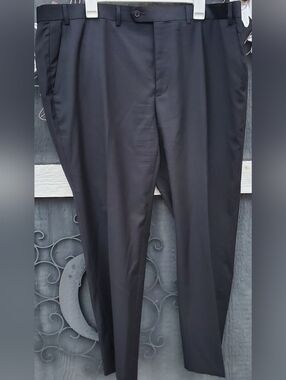 Ralph Lauren Black Wool-Blend  Dress Pants Mens 42W x 30L